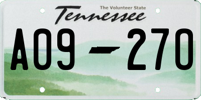 TN license plate A0927O