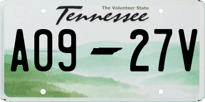 TN license plate A0927V