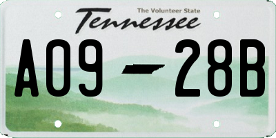 TN license plate A0928B