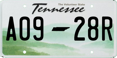 TN license plate A0928R