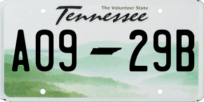 TN license plate A0929B