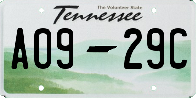 TN license plate A0929C