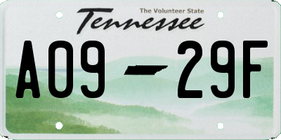 TN license plate A0929F