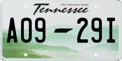 TN license plate A0929I
