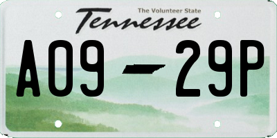 TN license plate A0929P