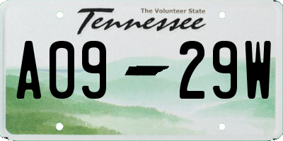 TN license plate A0929W