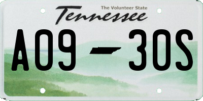 TN license plate A0930S