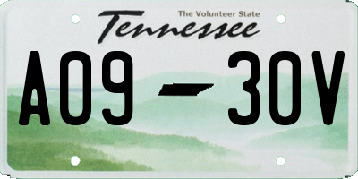 TN license plate A0930V