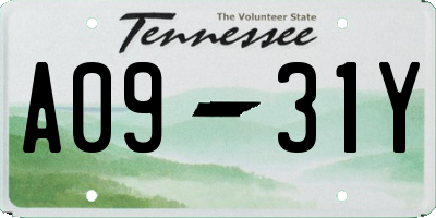 TN license plate A0931Y
