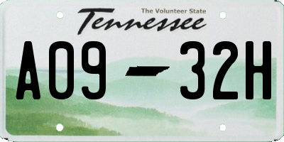 TN license plate A0932H