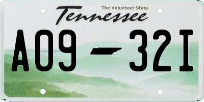TN license plate A0932I