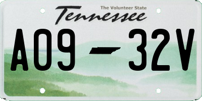 TN license plate A0932V