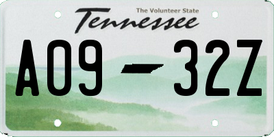 TN license plate A0932Z