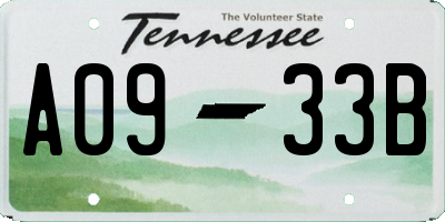 TN license plate A0933B