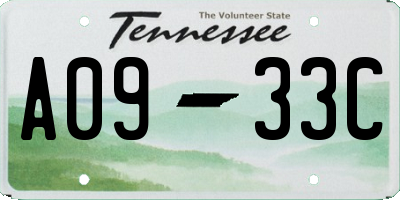 TN license plate A0933C