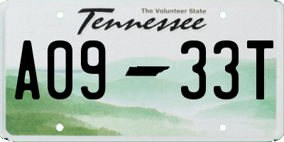 TN license plate A0933T