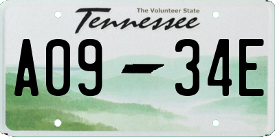 TN license plate A0934E