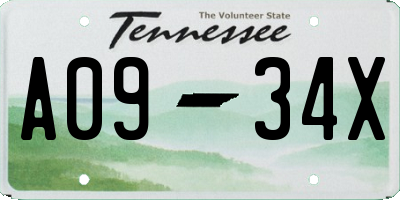 TN license plate A0934X
