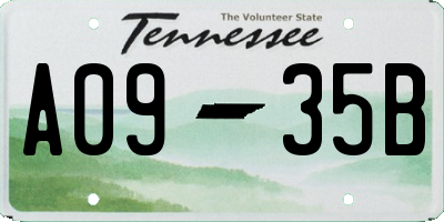 TN license plate A0935B