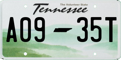 TN license plate A0935T