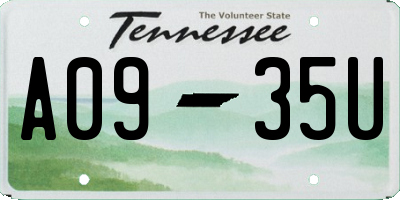 TN license plate A0935U
