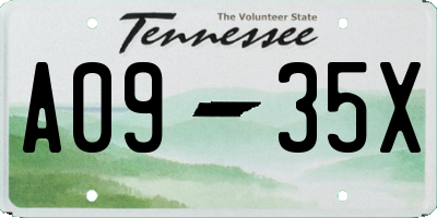 TN license plate A0935X