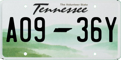 TN license plate A0936Y