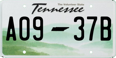 TN license plate A0937B