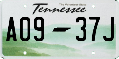 TN license plate A0937J