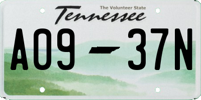 TN license plate A0937N