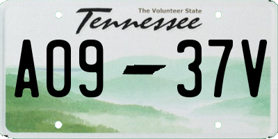 TN license plate A0937V