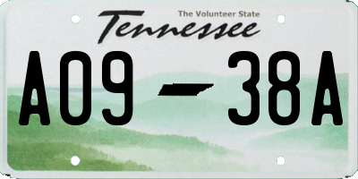 TN license plate A0938A