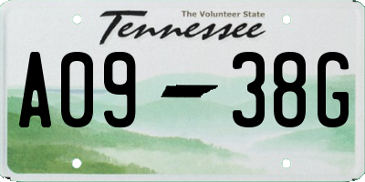 TN license plate A0938G