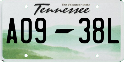 TN license plate A0938L