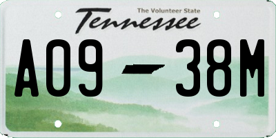 TN license plate A0938M