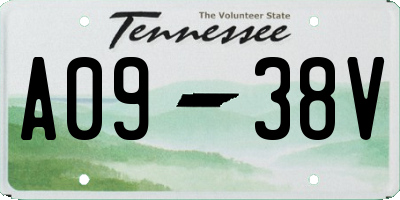 TN license plate A0938V