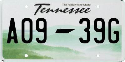 TN license plate A0939G