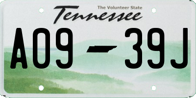 TN license plate A0939J