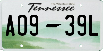 TN license plate A0939L