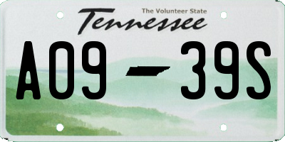 TN license plate A0939S