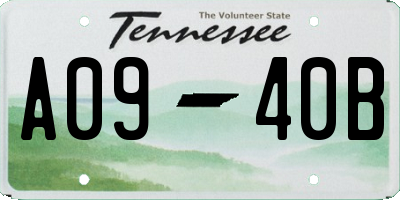 TN license plate A0940B