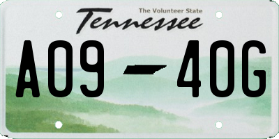 TN license plate A0940G