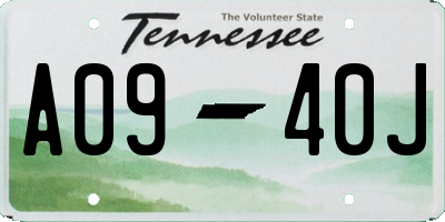 TN license plate A0940J