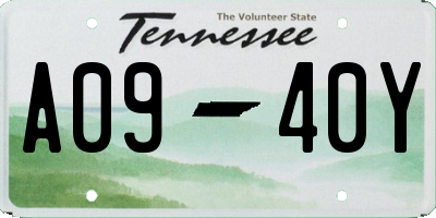 TN license plate A0940Y