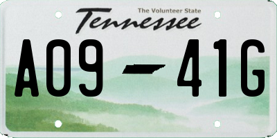 TN license plate A0941G