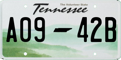 TN license plate A0942B