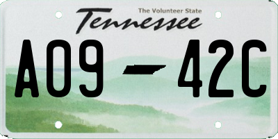 TN license plate A0942C
