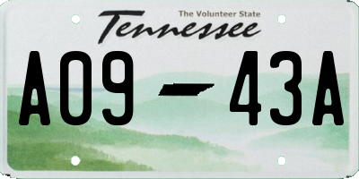 TN license plate A0943A