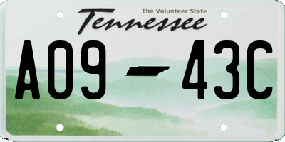 TN license plate A0943C
