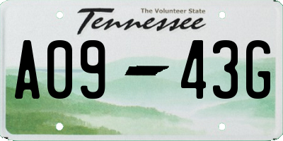 TN license plate A0943G